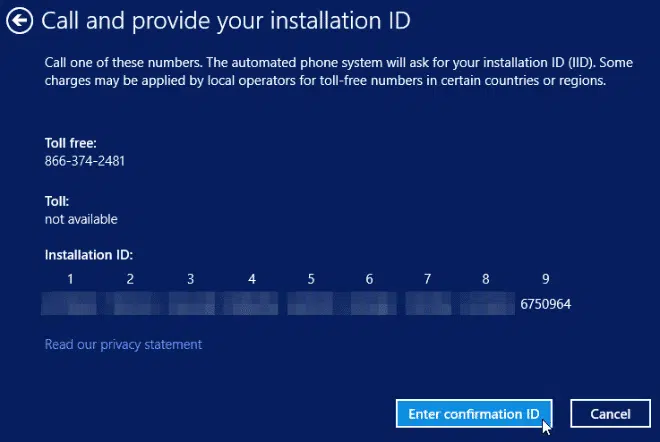 Activate windows 10 by Phone Guide - Phone activation process
