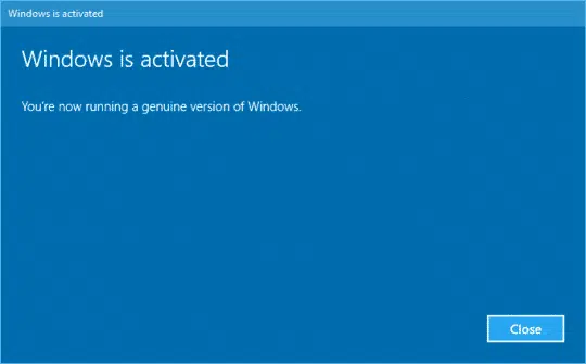 Activate windows 10 by Phone Guide - Activation successful